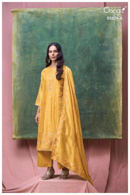Ganga hiyana 5374 Wholesale dress materials for sale