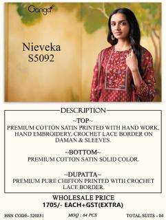  Ganga nieveka 5092 Wholesale fashion dress material in Bhruch