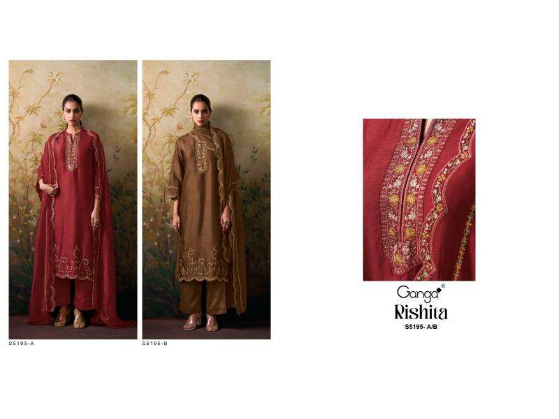  Ganga rishita 5195 Dress material suppliers
