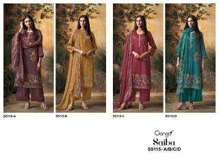 Ganga saiba 5115  Wholesale dress materials in Anand