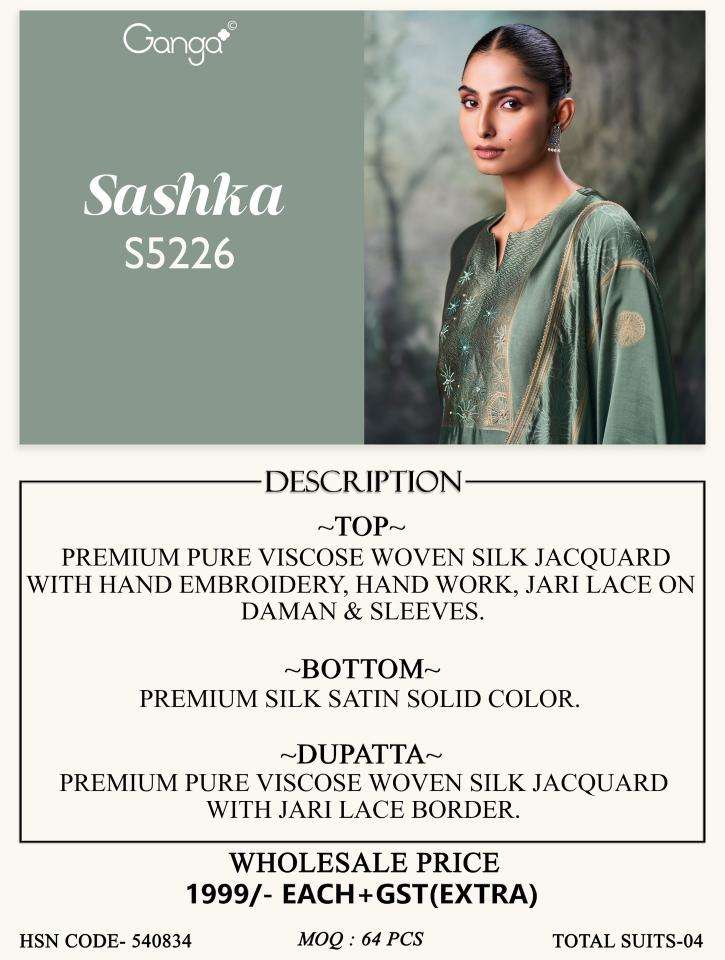 Ganga sashka 5226  Wholesale dress material dealers in Morbi