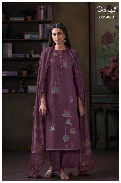 Ganga vedvika 5146  Low cost dress material suppliers in India
