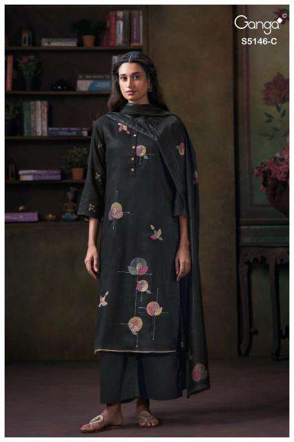 Ganga vedvika 5146  Low cost dress material suppliers in India