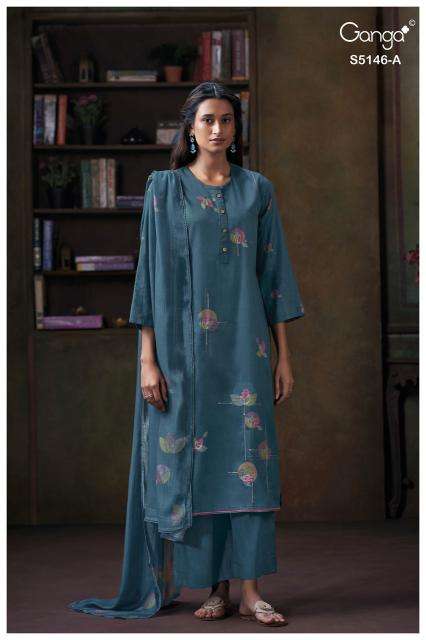 Ganga vedvika 5146  Low cost dress material suppliers in India