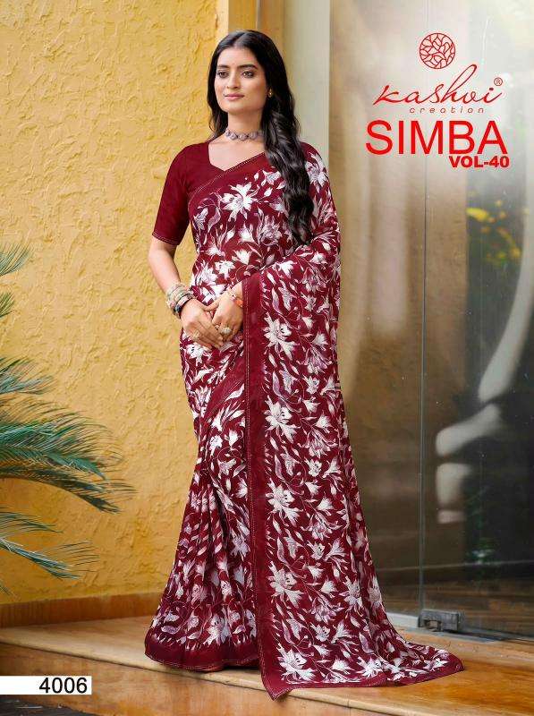 Kashvi simba vol 40  Wholesale saree market
