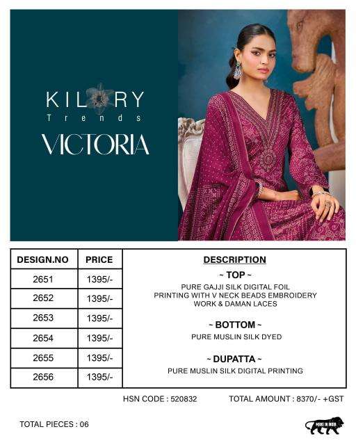 Kilory victoria  Designer dress material wholesale market
