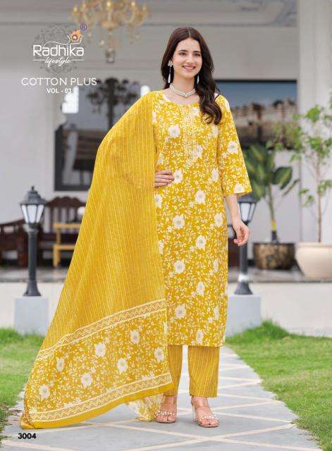 Radhika cotton plus vol 3 Kurti manufacturers in Ahmedabad