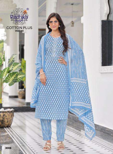 Radhika cotton plus vol 3 Kurti manufacturers in Ahmedabad