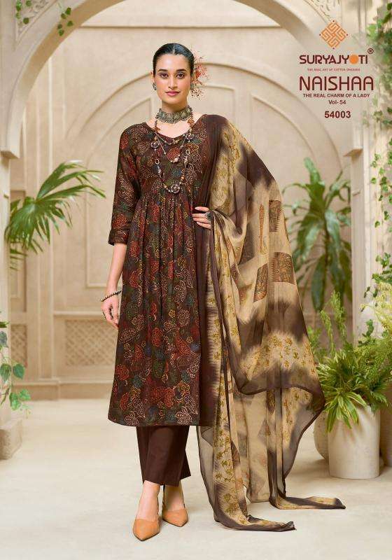 Suryajyoti naishaa vol 54  Wholesale dress materials in Kachchh