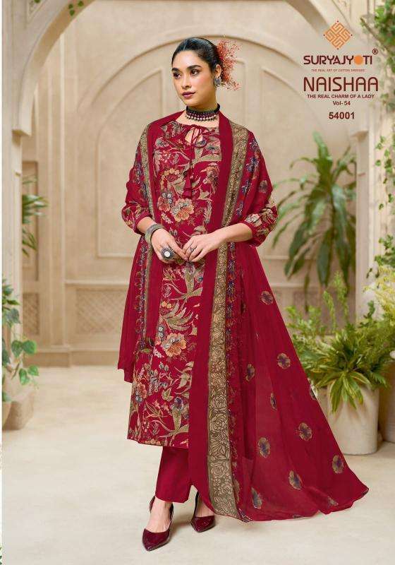Suryajyoti naishaa vol 54  Wholesale dress materials in Kachchh