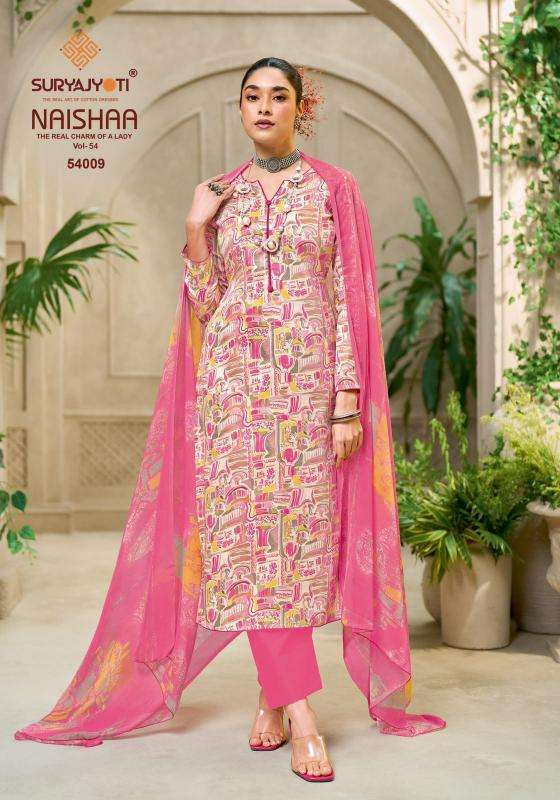 Suryajyoti naishaa vol 54  Wholesale dress materials in Kachchh