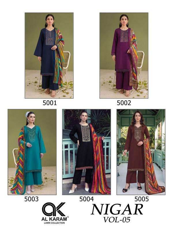 Al karam nigar vol 5 Dress material wholesale distributors in Aravalli