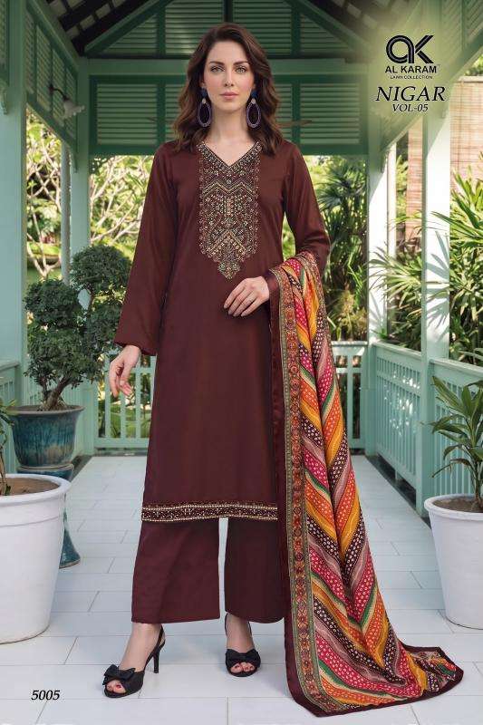 Al karam nigar vol 5 Dress material wholesale distributors in Aravalli