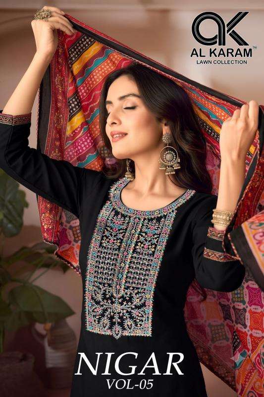 Al karam nigar vol 5 Dress material wholesale distributors in Aravalli