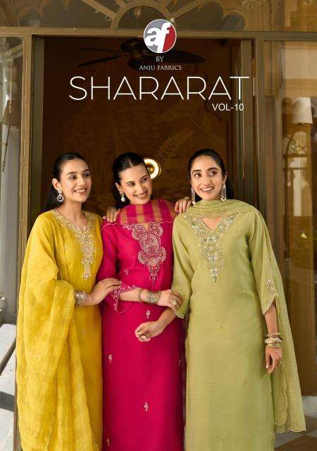 Anju fabrics shararat vol 10  Kurti wholesale suppliers in Amreli