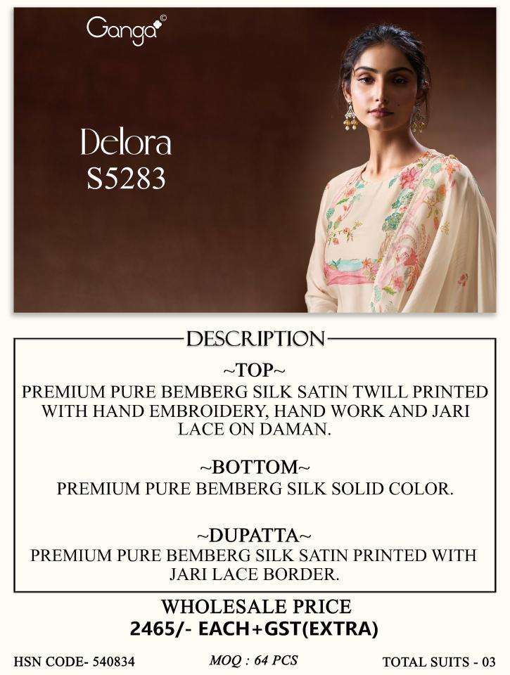 Ganga delora 5283  Dress material wholesale suppliers