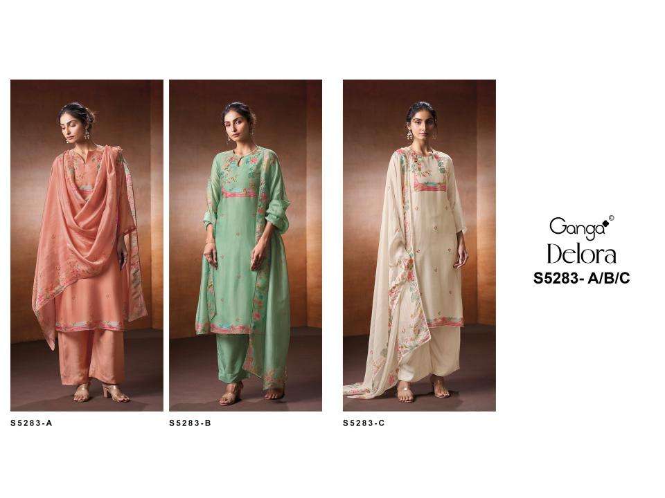 Ganga delora 5283  Dress material wholesale suppliers