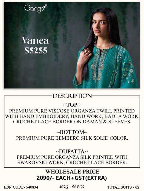 Ganga vanea 5255 Fabric wholesalers Porbandar