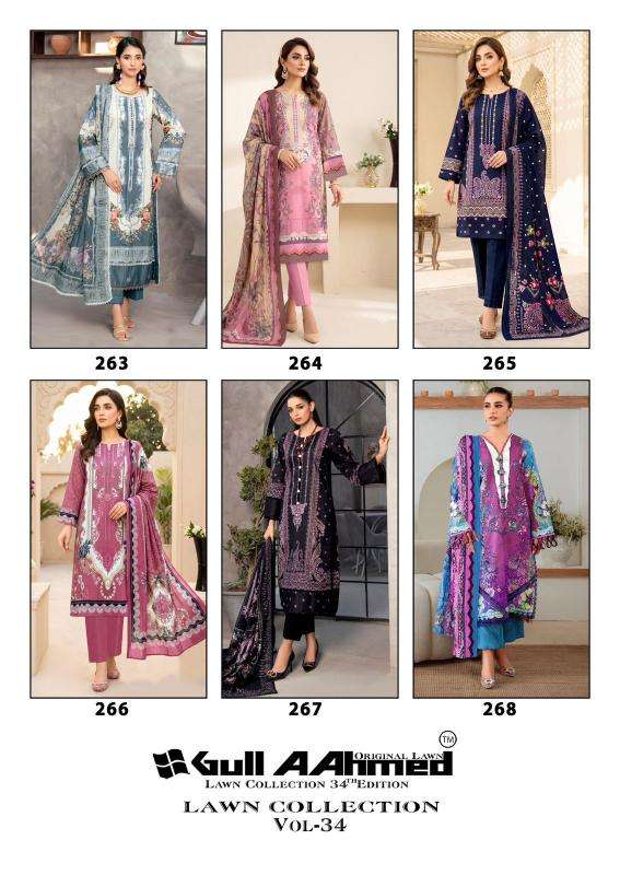 Gull aahmed lawn vol 34 Wholesale salwar suits in Navsari