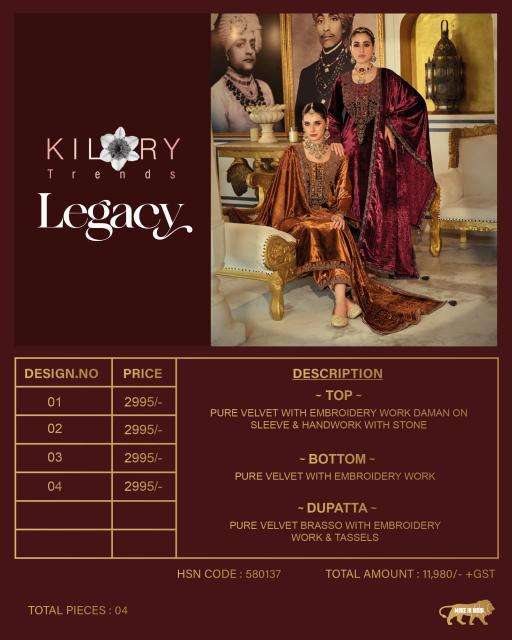 Kilory legacy velvet Wholesale clothing market