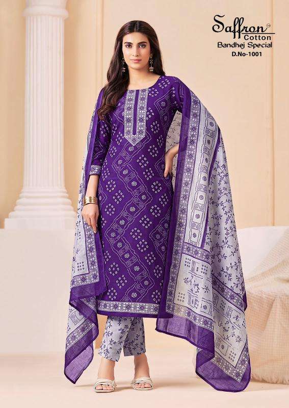 Saffron bandhej Wholesale dress material suppliers in Aravalli