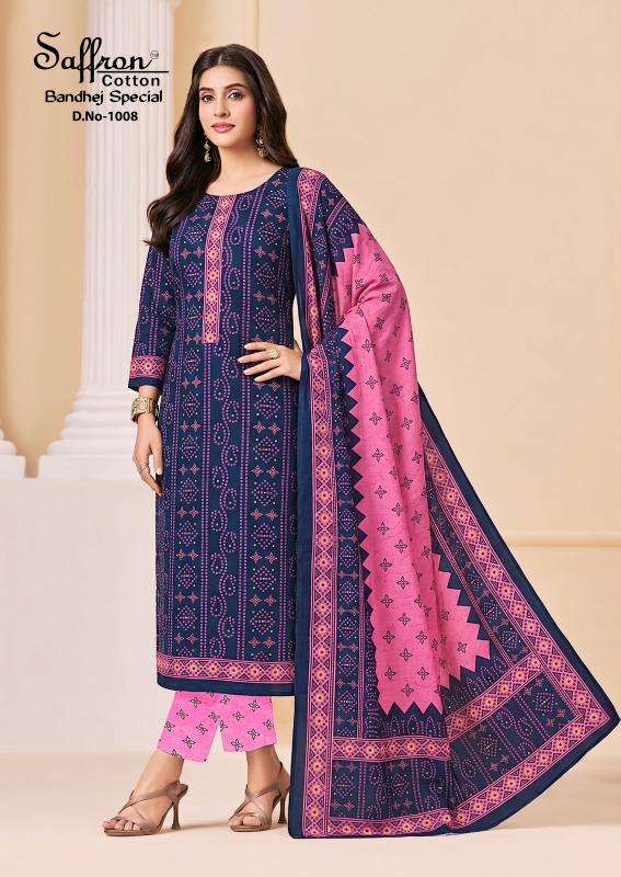 Saffron bandhej Wholesale dress material suppliers in Aravalli