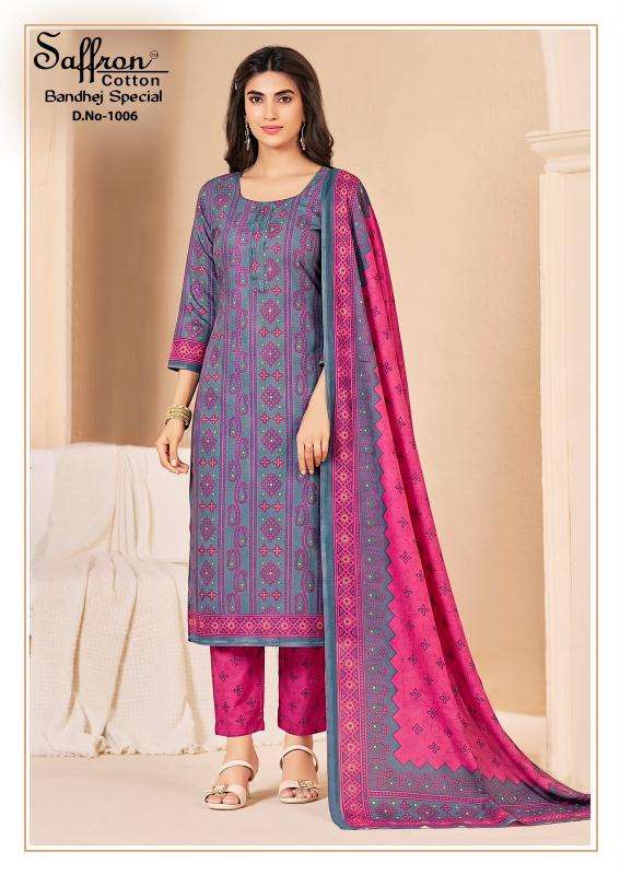 Saffron bandhej Wholesale dress material suppliers in Aravalli