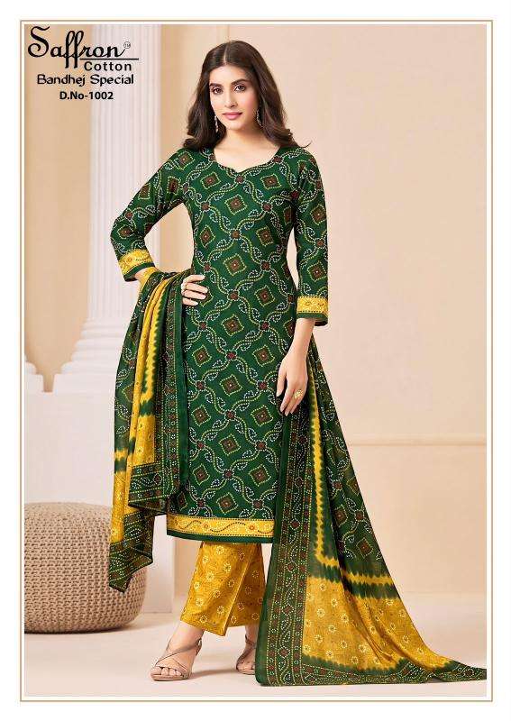 Saffron bandhej Wholesale dress material suppliers in Aravalli