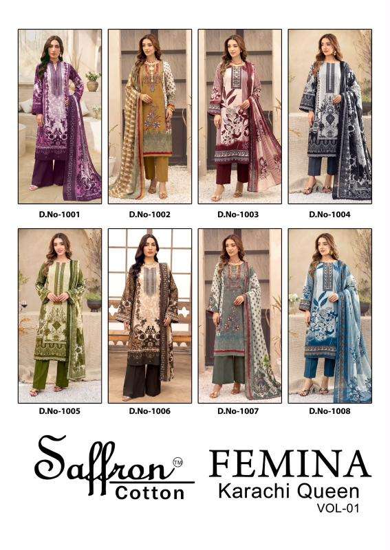 Saffron femina karachi queen vol 1  Dress material suppliers