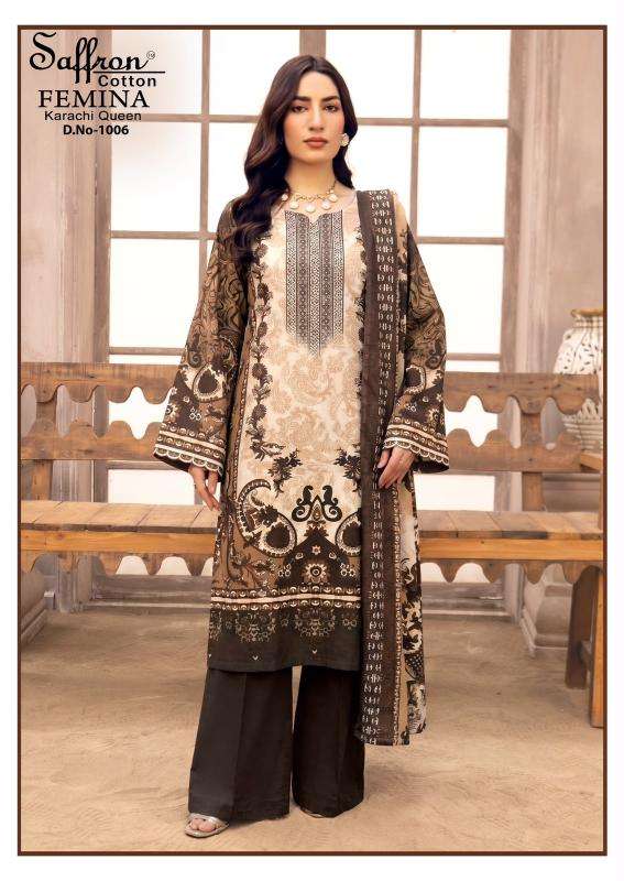 Saffron femina karachi queen vol 1  Dress material suppliers