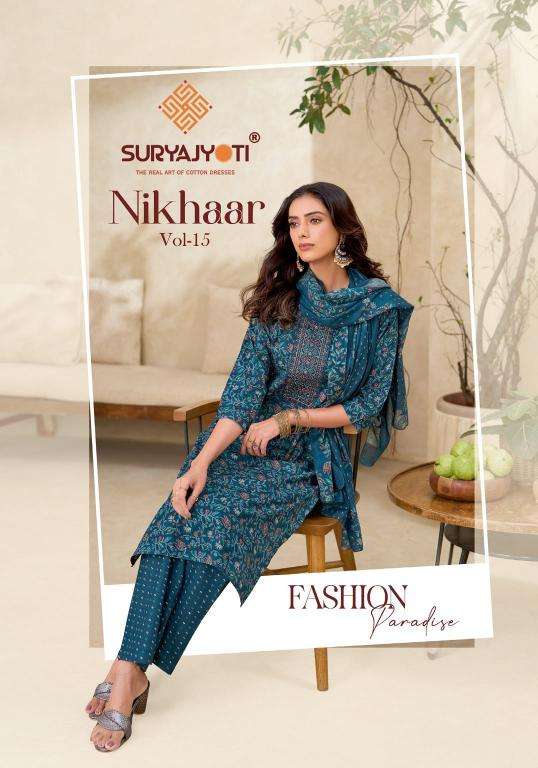 Suryajyoti nikhaar vol-15 Wholesale kurti suppliers