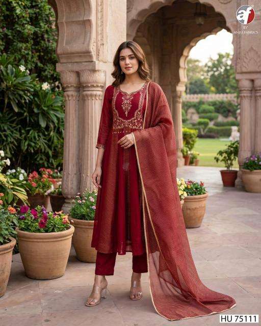 Anju fabrics HU 75111 wholesale kurti market in mumbai with price