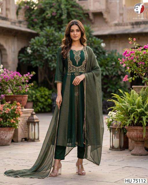Anju fabrics HU 75112 best wholesale kurti market in mumbai with price