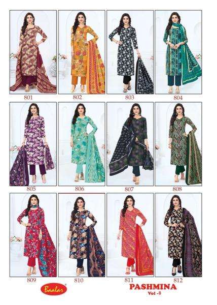 Baalar pashmina vol 8 ladies dress material wholesale market in surat with price