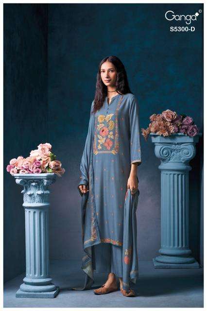 Ganga bayael 5300  wholesale dress material market in surat with price