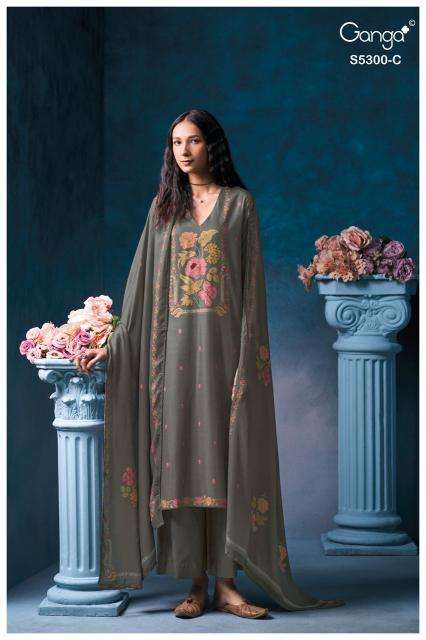 Ganga bayael 5300  wholesale dress material market in surat with price