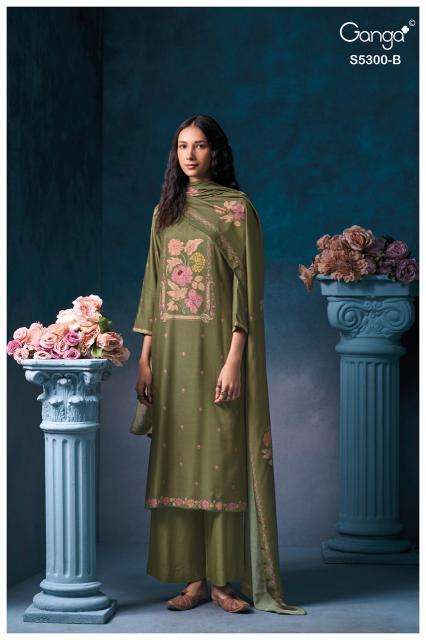 Ganga bayael 5300  wholesale dress material market in surat with price
