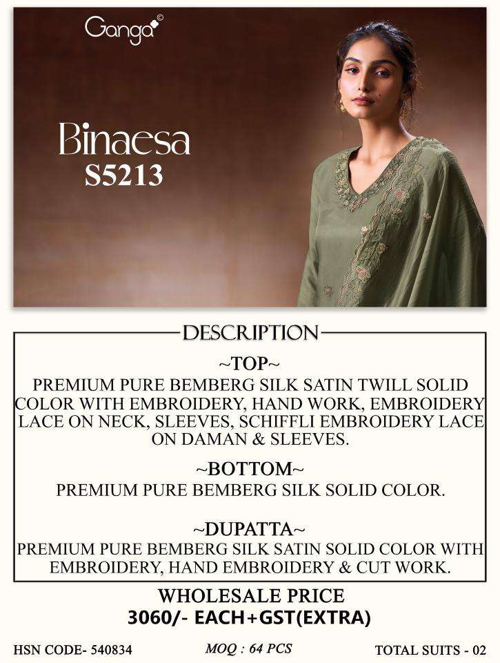 Ganga binaesa 5213 best wholesale dress material market in mumbai