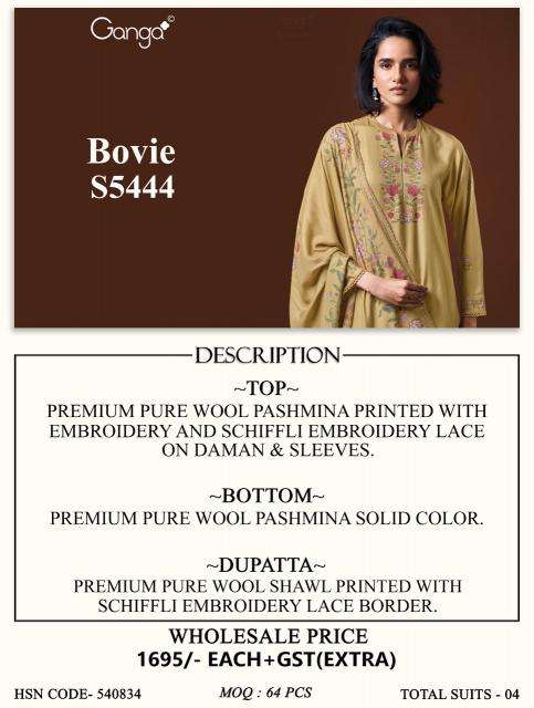 Ganga bovie 5444  wholesale dress material in ludhiana
