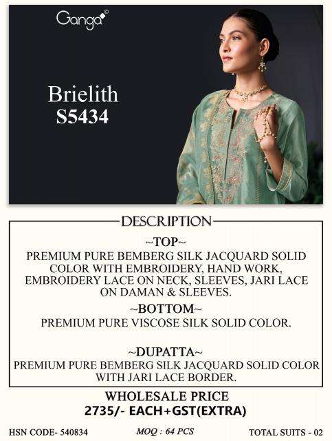 Ganga brielith 5434 dress material wholesale market in jaipur