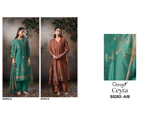 Ganga ceyra 5282 cotton dress material wholesale market in ahmedabad