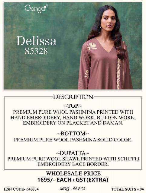 Ganga delissa 5328 ladies dress material wholesale market in ahmedabad