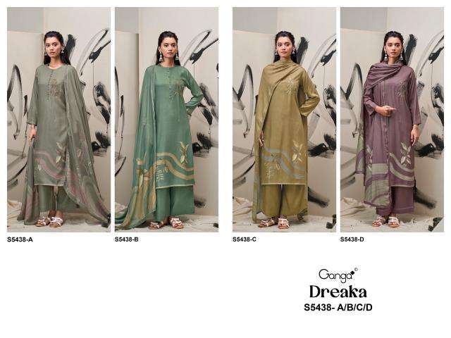 Ganga dreaka 5438 wholesale dress material market in ahmedabad