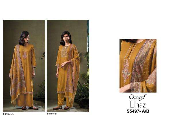 Ganga elnaz 5497 ladies dress material wholesale market in ahmedabad