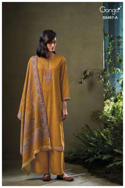 Ganga elnaz 5497 ladies dress material wholesale market in ahmedabad