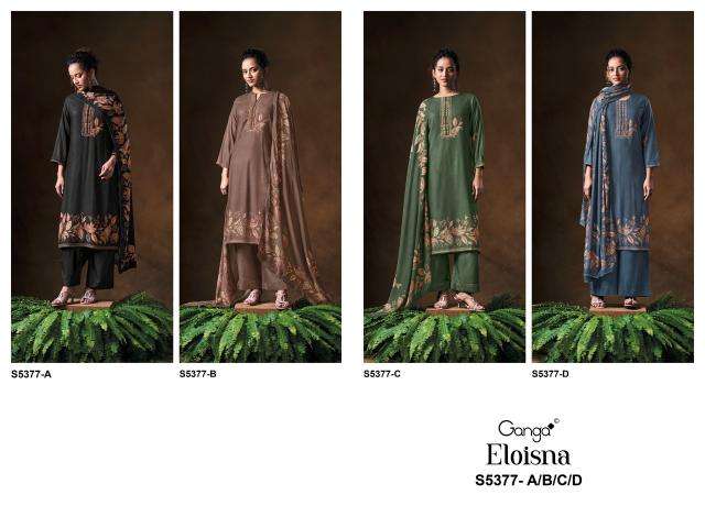 Ganga eloisna 5377 ladies dress material wholesale market in surat