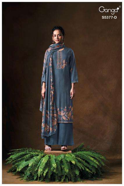 Ganga eloisna 5377 ladies dress material wholesale market in surat