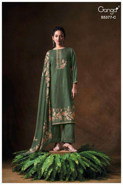 Ganga eloisna 5377 ladies dress material wholesale market in surat