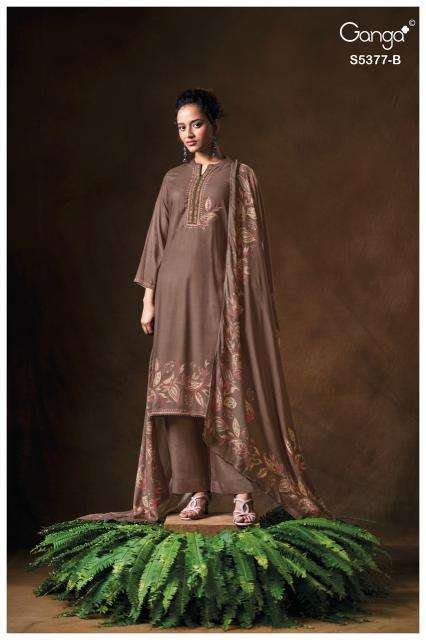 Ganga eloisna 5377 ladies dress material wholesale market in surat