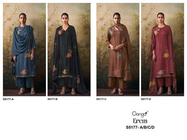 Ganga erem 5177 ladies dress material wholesale market in surat